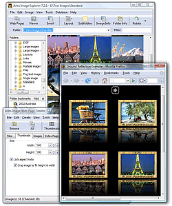 Arles Image Web Page Creator interface